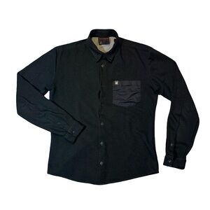 Mammut mens M Medium black polyester wool performance button up outdoor shirt